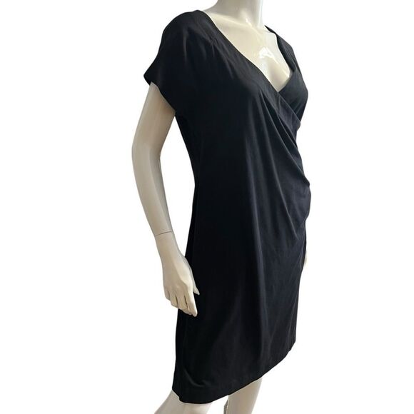 Soft Surroundings  Elegant Black Sexy Midi Dress Stretchy size Lg - Picture 1 of 9